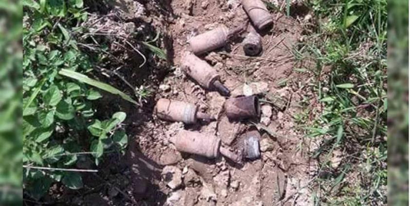 Landmines found in temple ground in Namtu Township in May 2017.