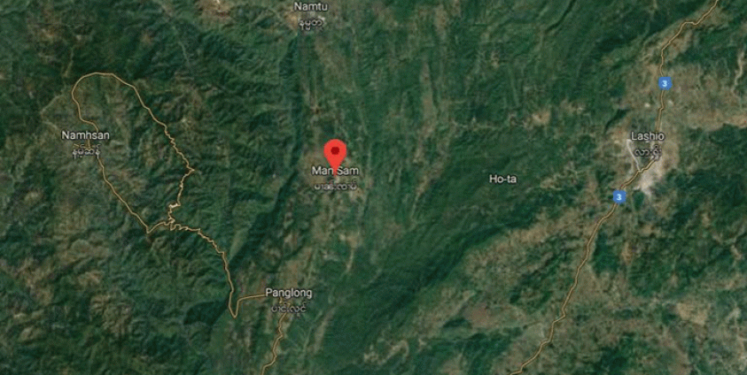 Photo by Google Map- တိုက်ပွဲဖြစ်ပွါးသည့် နမ္မတူမြို့နယ် မန်စံအုပ်စုနေရာပြမြေပုံ