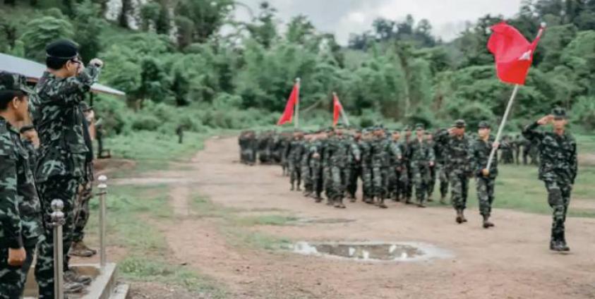 A photo issued by Myanmar’s shadow national unity government (NUG) shows People’s Defence Force (PDF) soldiers who have been training to challenge the ruling junta. Photo: National Unity Government/EPA