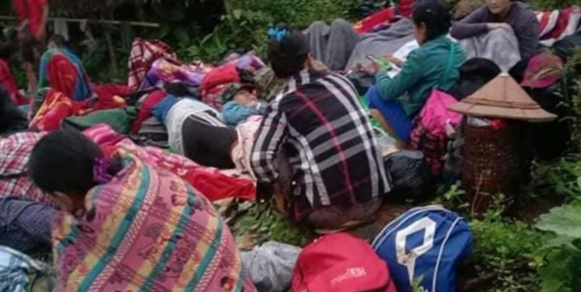 ယခင်က မွန်ပြည်နယ်မြောက်ပိုင်း ကျိုက်ထိုမြို့ နယ်မှ ထွက်ပြေးတိမ်းရှောင်ရသည့် ပြည်သူများ (Crd: BNI)