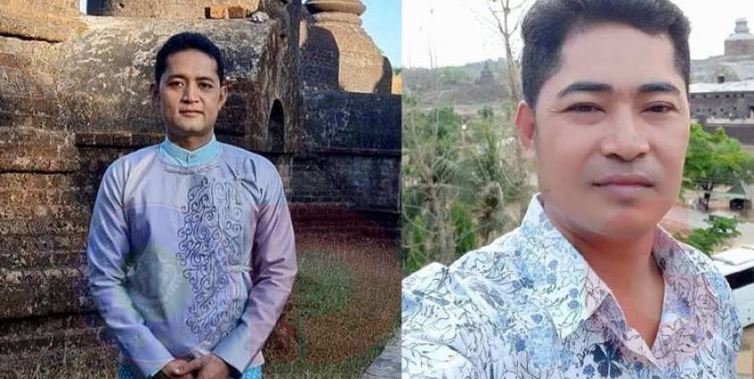 မြောက်ဦးမြို့မှ ဖမ်းဆီးခံရသည့် ကိုသန်းထွန်းနှင့် အစ်ကိုဖြစ်သူ ကိုကျော်သန်းနိုင်။