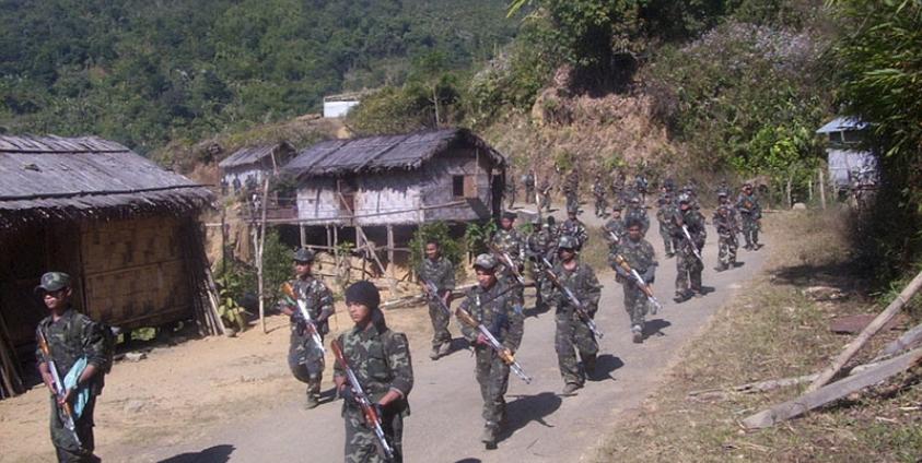 Manipuri rebels on India-Myanmar border. Photo: Subir Bhaumik 