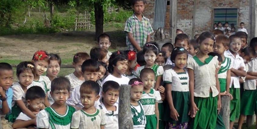School Children from Zaytipyin Prinmary School in Ponnargyun Township, Arakan State