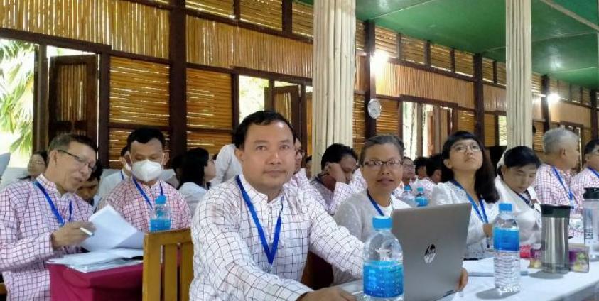 မွန်အမျိုးသားရေးရာညီလာခံ(၂၀၂၂) သို့ ဒေါက်တာပညာမွန် တက်ရောက်ခဲ့စဥ်။ (Ponnya Mon)