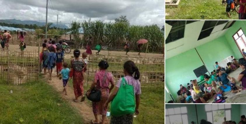 ဓာတ်ပုံ- မောင်တောမြောက်ပိုင်းတွင် ယခုလ ၁၈ ရက်နေ့က ဖြစ်ပွားခဲ့သောတိုက်ပွဲကြောင့် တိုက်ပွဲအနီးအနားရှိ ဒေသခံများယခုလို ထွက်ပြေးခဲ့ကြရသည်။ မူရင်း ဓာတ်ပုံရိုက်ကူးသူအား Credit ပေးပါသည်။