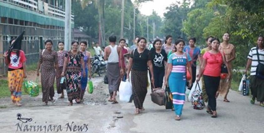 လုံခြံုရေး အခြေအနေကြောင့် နေရပ်ပြန်လာကြသော ဆရာမများကို ဘူးသီးတောင်တွင် ယခုလ ၁၁ ရက်နေ့က တွေ့ရစဉ်