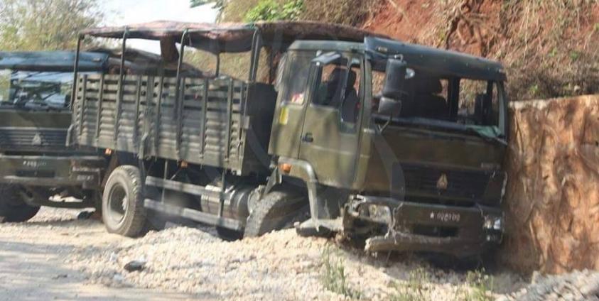 Crashed Government Truck Resulting from Fighting in the Kokang Area