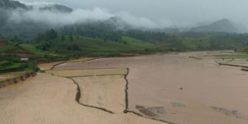 လိုဘာခိုဒေသခံများ စိုက်ပျိုးထားသော စပါးခင်းများ ရေလွမ်ကာ ပျက်စီးသွားသည်။(ဓါတ်ပုံ-နော်ဒွေးအယ်ခူ)