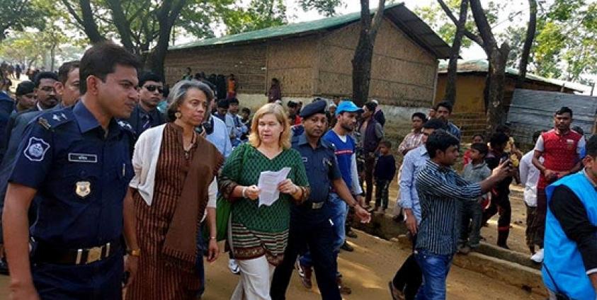 US Ambassador and her team visit the Rohingya refugee camp in Kutupalong