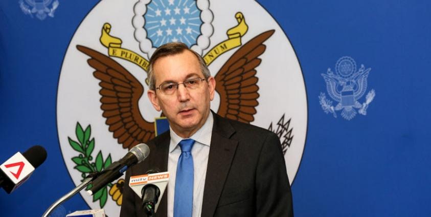 US ambassador to Myanmar Scot Marciel speaks at the American Center in Yangon on 10 May, 2016. Photo: Hong Sar/Mizzima