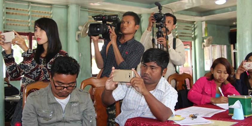 The press conference and Arakan journalists covering the press conference