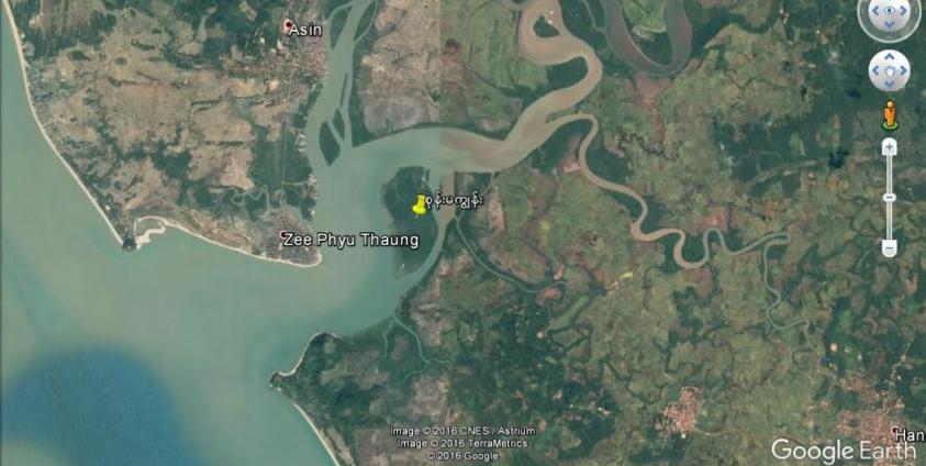 စုန်းမကျွန်း တည်နေရာ(Google Earth)