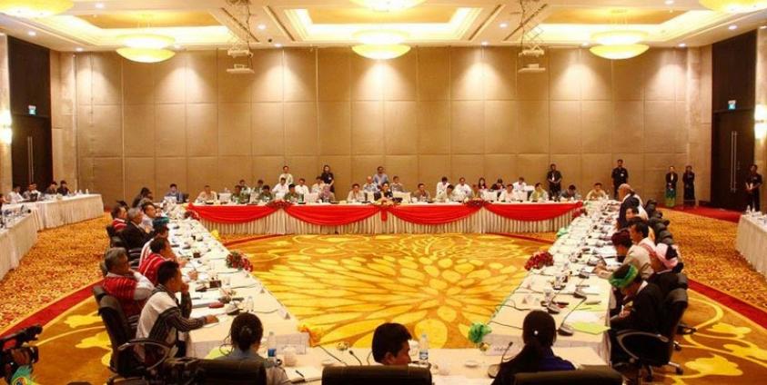 Union Peace Dialogue Joint Committee (UPDJC) meeting held at Thingaha Hotel in Nay Pyi Taw on February 6 at 10 a.m. Photo: Min Min/Mizzima