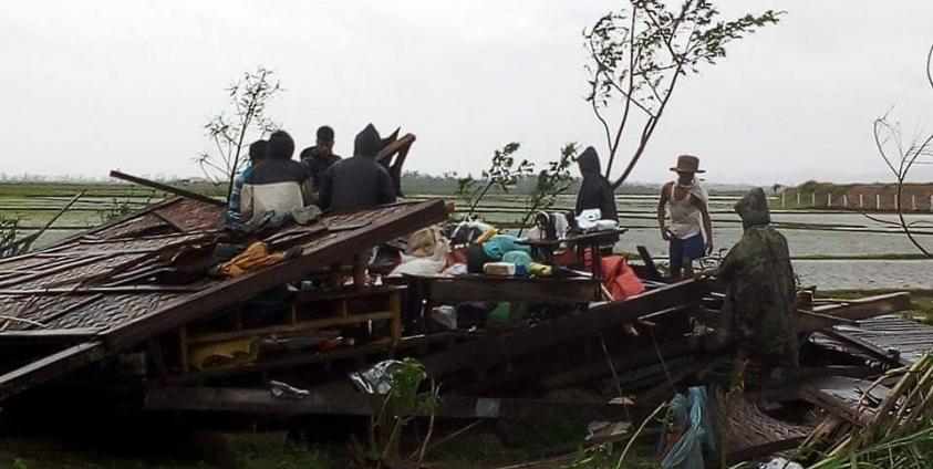Maungdaw District officials estimate more than 14,000 area homes were damaged or destroyed Cyclone Mora last month. (Photo – Facebook)
