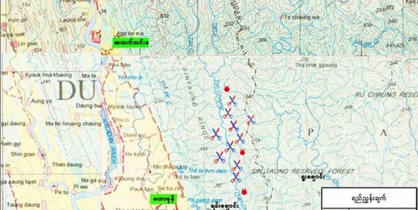 မြန်မာ့ အစိုးရတပ်မတော်မှ ထုတ်ပြန်သော တိုက်ပွဲ ဖြစ်ပွားရာနေရာ