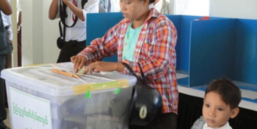 A Woman Casts her Vote