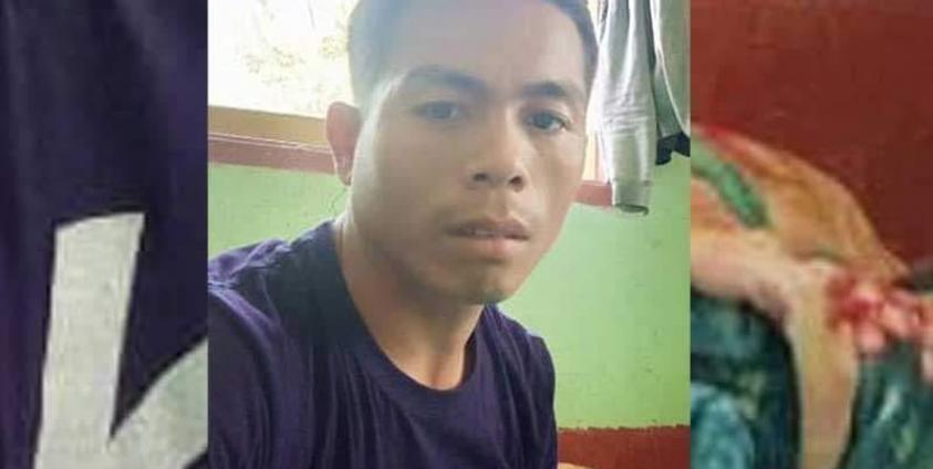 မြန်မာစစ်တပ်က ဇူလိုင်လ ၁၉ ရက်နေ့က ဖမ်းဆီးထားသည့် စစ်ဘေးရှောင် ဦးကျော်ဟိန်းကိုတွေ့ရစဉ်။ ဓာတ်ပုံ-CJ