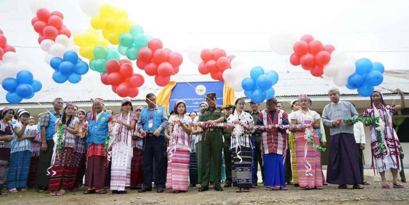 A local-level Joint Ceasefire Monitoring Committee office in Hpapun township was launched with an opening ceremony on August 30. (Photo: the Tatmadaw Commander-in-Chief Office)