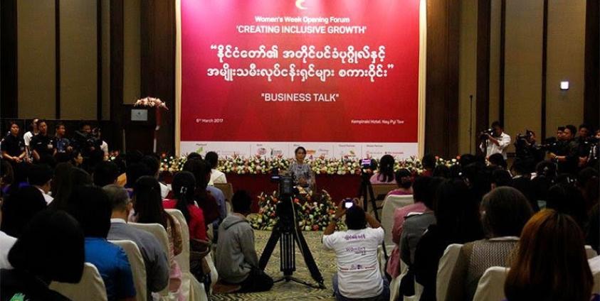 ‘Creating Inclusive Growth’ Forum was held at Kempinski Hotel in Nay Pyi Taw on 06 March 2017. Photo: Min Min/Mizzima