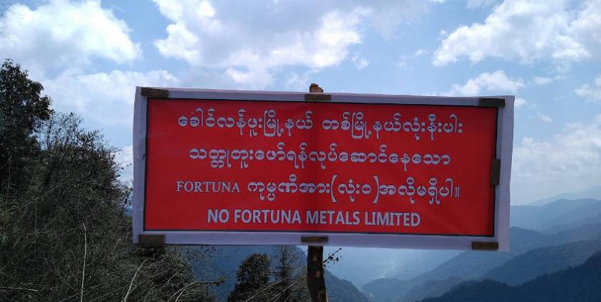 ပုံ - AMOLA Shvngkà Mvdò လူမှုစာမျှက်နှာတွင် ဖော်ပြထားသော ခေါင်လန်းဖူးရှိ သတ္တုတူးဖော်ရေး စီမံကိန်းများကို ကန့်ကွက်သည့် ဓါတ်ပုံ