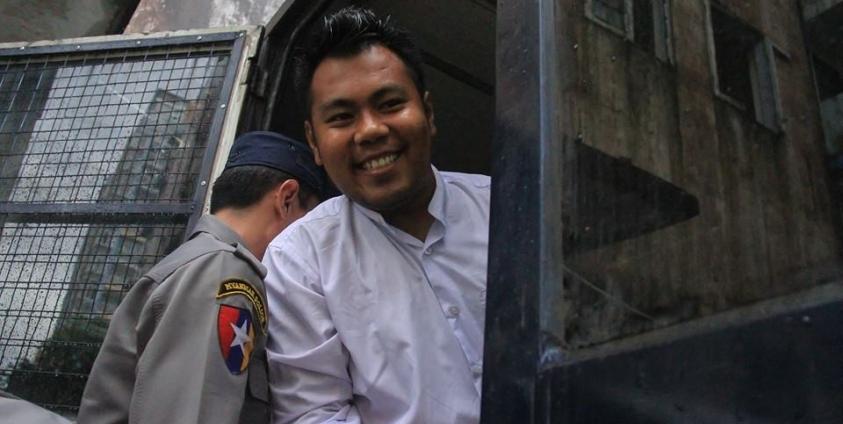 အခြေခံဥပဒေ ပြင်ဆင်ရေး နှင့် လွှတ်တော်ထဲက တပ်မတော်သားများ ဖယ်ရှားပေးရန် ဆန္ဒပြ၍ ဖမ်းဆီးခံရသည့် တကသကျောင်းသား ပိုင်ရဲသူ (ဓာတ်ပုံ- ဖိုးသားဖေ့စ်ဘုတ်)