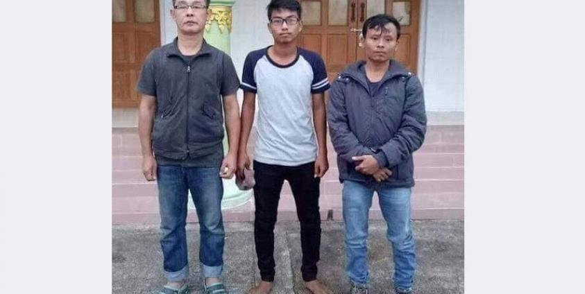 Left to right - Aye Naing and Pyae Bone Naing from the Democratic Voice of Burma and Thein Zaw, also known as Lawi Weng, from The Irrawaddy