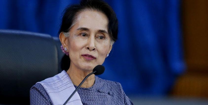 Aung San Suu Kyi ,State Counsellor and Foreign Minister of Myanmar meets with diplomats at Ministry of Foreign Affairs in Naypyidaw, Myanmar, 22 April 2016. Photo: Hein Htet/EPA