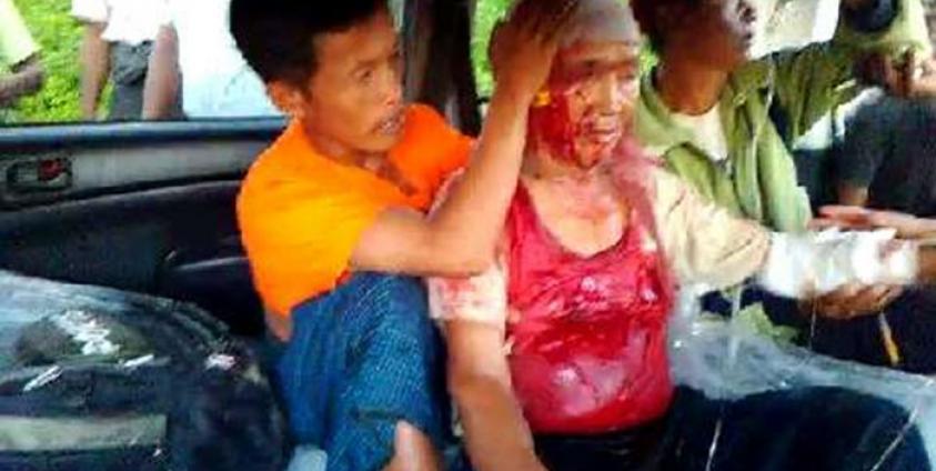  သေနတ် ထိမှန်သော ဦးဇိန်ဟန်ဘောက် Slg. Zinghang Bawk ကို တွေ့ရစဉ်