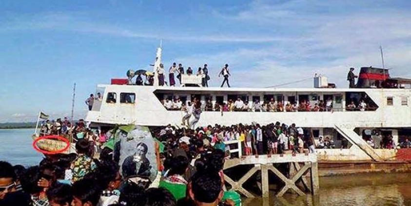 အောင်တံခွန် သင်္ဘော (၃) မနစ်မြုပ်မီက တွေ့ရစဉ်/ဓာတ်ပုံ - CJ)