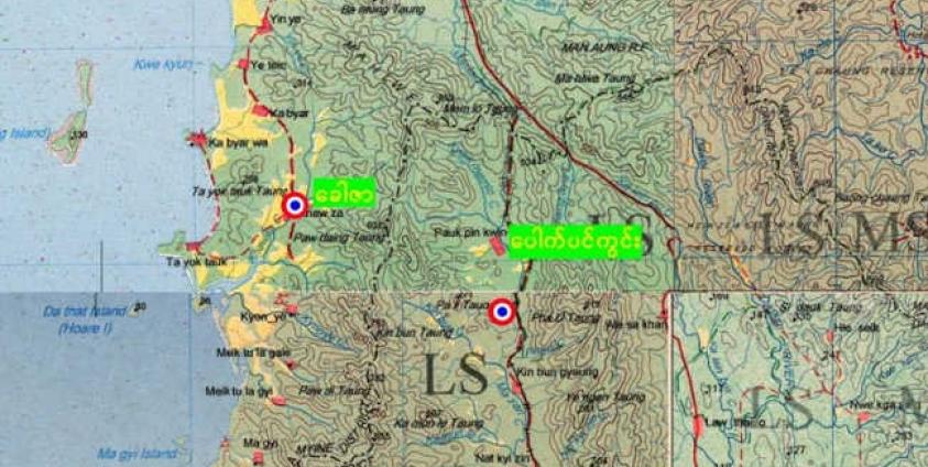 ပါက်ပင်ကွင်းရွာနှင့်အနီးတဝိုက်ဒေသမြေပုံ(မြဝတီ)