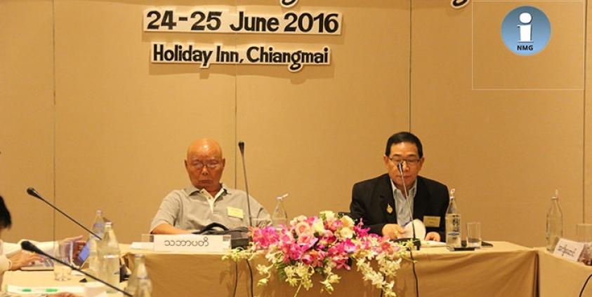 Gen. Mutu Say Poe and Lt.-Gen. Yawd Serk at the EAO PPST meeting in Chiang Mai