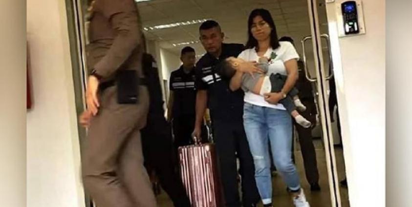 ထိုင်းနိုင်ငံ၊ ချင်းမိုင်မြို့မှာ ဖမ်းဆီးခံရသော မနှင်းဇာဖြူနှင့် သား/သမီးများကိုတွေ့ရစဉ်။