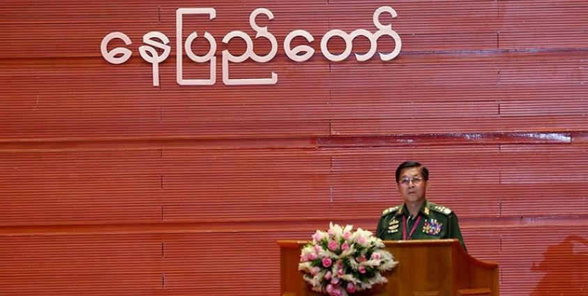 Senior General Min Aung Hlaing speaks during the opening conference of Union Peace Conference - 21st century Panglong in Naypyitaw on 31 August 2016. Photo: Hong Sar/Mizzima
