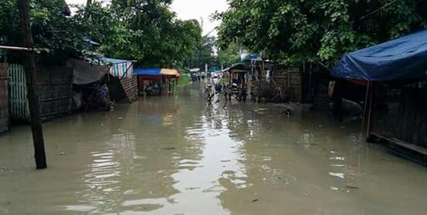 စစ်တွေမြို့တွင်လည်း ဇူလိုင်လ ၅ ရက်နေ့က ဤသို့ ရေကြီးခဲ့ပါသည်