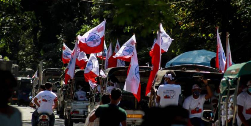 ၂၀၂၀ ရွေးကောက်ပွဲတွင် ရခိုင်အမျိုးသားပါတီမှ မဲဆွယ်စည်းရုံးခဲ့စဉ်။