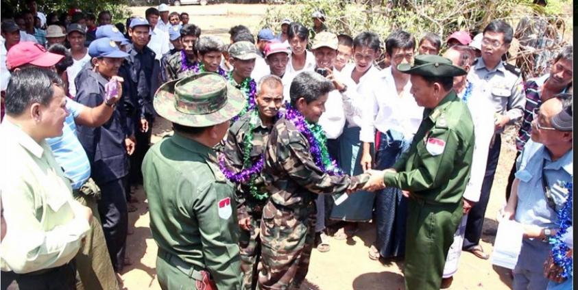 A former armed group, which collected extortion money from the public, surrendered to Ye-based 19th Military Operations Command (MOC-19) in 2016  (Photo – MNA) 