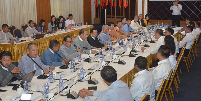 National Democratic Alliance Army-NDAA (Mongla) and Myanmar Peace Commission hold talks in Yangon. Photo: MNA