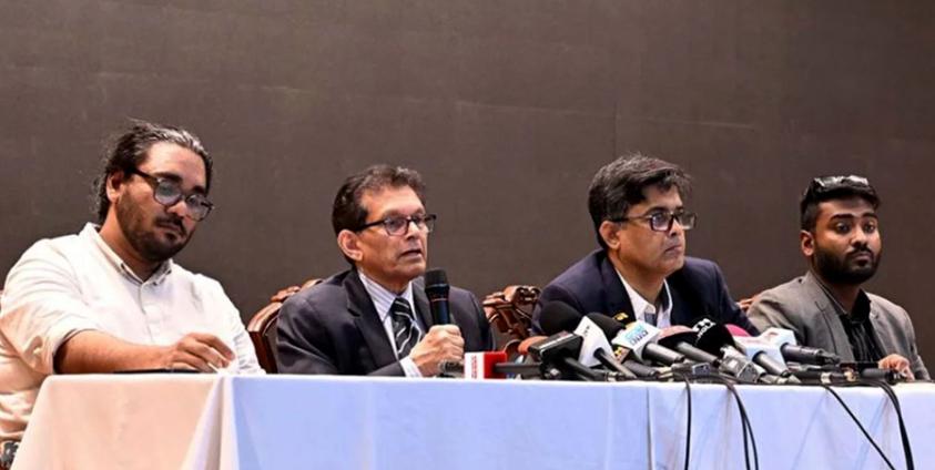 ၂၀၂၅ ခုနှစ် ဧပြီလ ၈ ရက်နေ့က ဘင်္ဂလားဒေ့ရှ်နိုင်ငံ ဒါကာမြို့ရှိ နိုင်ငံခြားရေးရုံး၌ ပြုလုပ်သည့် သတင်းစာရှင်းလင်းပွဲတွင် ဖြေကြားနေသည့် ဒေါက်တာခါလီလာရာမန်။ ဓာတ်ပုံ - Bangla Tribune