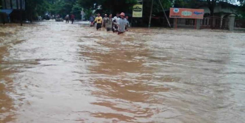 Flooding in Kawlin, Sagaing Region on 9 June, 2016. Photo: Nanda (Kawlin)