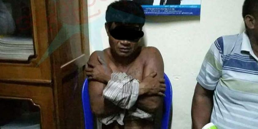 မုဒိန်းမှုကျူးလွန်သည်ဟု ယူဆရသူ ကတုံး(ခ) ၀င်းကြိုင်(ဓာတ်ပုံ- အမွှာညီနောင်)