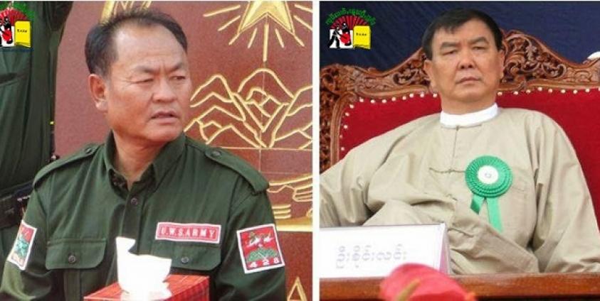 UWSA leader Bao Youxiang (left) and NDAA-ESS leader U Sai Leun (right)
