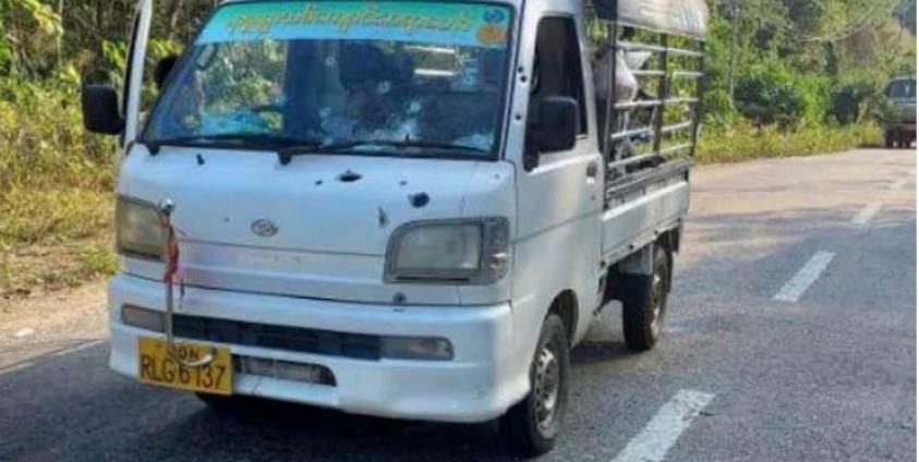 တိုက်ခိုက်ခံရသည့် မော်တော်ယာဉ်