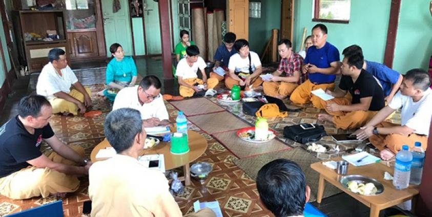 Members of the Tai Youth Network meet with Shan residents of Bago Region