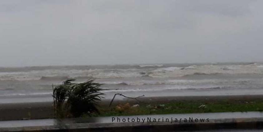 ယနေ့ နံနက် ၈ နာရီခွဲအချိန်တွင် စစ်တွေ ပွိုင့်ပင်လယ်ကမ်းခြေကို တွေ့မြင်ရစဉ်