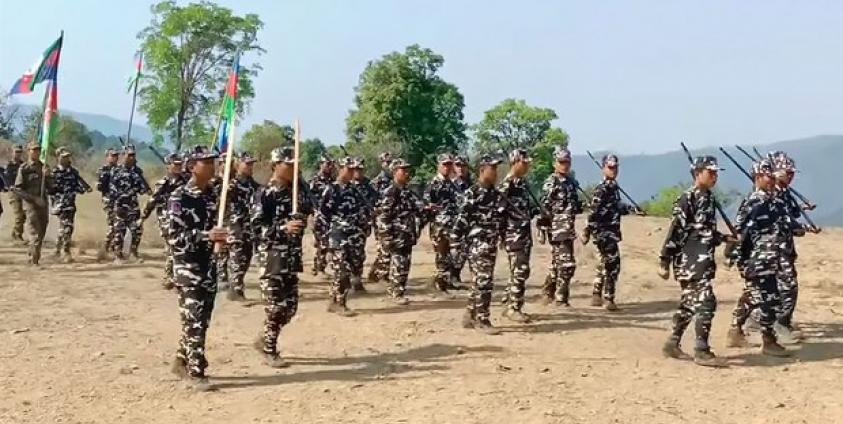 မင်းတပ် CDF တပ်ဖွဲ့ဝင်များကို ၂၀၂၂ ခုနှစ်၊ ဧပြီလ ၁၃ ရက်က တွေ့ရစဉ်။