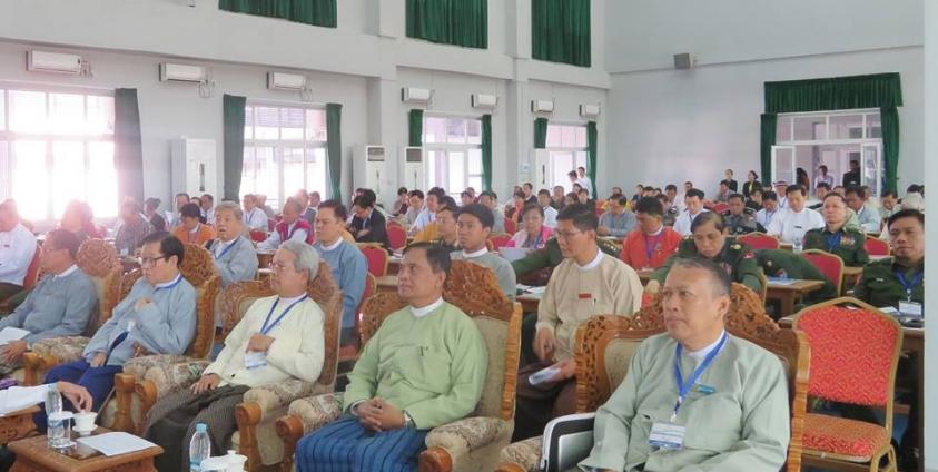 Peace Commission Advisor U Hla Maung Shwe (sitting from the left) (Photo: Khin Zaw Oo/Facebook)