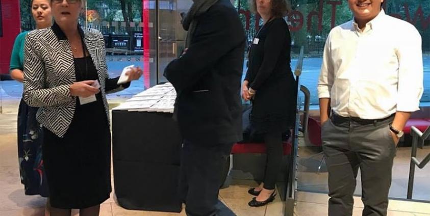 Myanmar freelance photographer Minzayar Oo (R) arriving to attend the Rory Peck Awards 2017 in London. Photo: Rory Peck Trust/Facebook