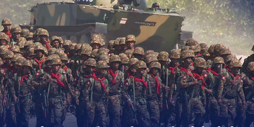  ဧရာဝတီတိုင်းတွင် စစ်ရေးလေ့ကျင့်နေသည့် စစ်ကောင်စီတပ်အား ၂၀၁၈ ခုနှစ်က တွေ့ရစဉ်။ ဓာတ်ပုံ- CINCDS 