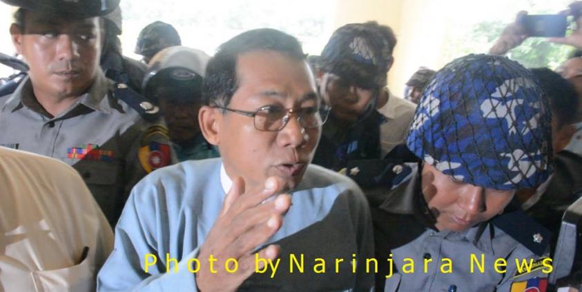   ဓာတ်ပုံ – ဇူလိုင်လ ၁၆ ရက်နေ့က ရုံးထုတ်လာစဉ်တွေ့ရသည့် ဒေါက်တာအေးမောင်။