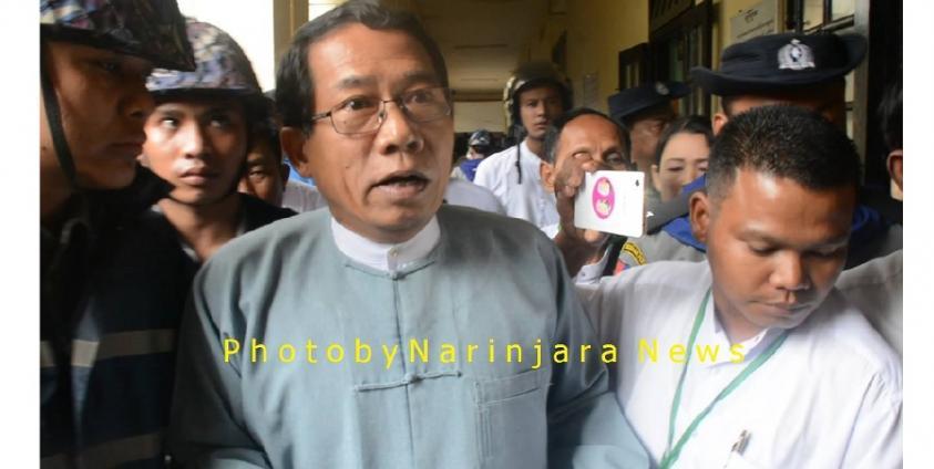 Dr Aye Maung was seen at the court hearing on August 27